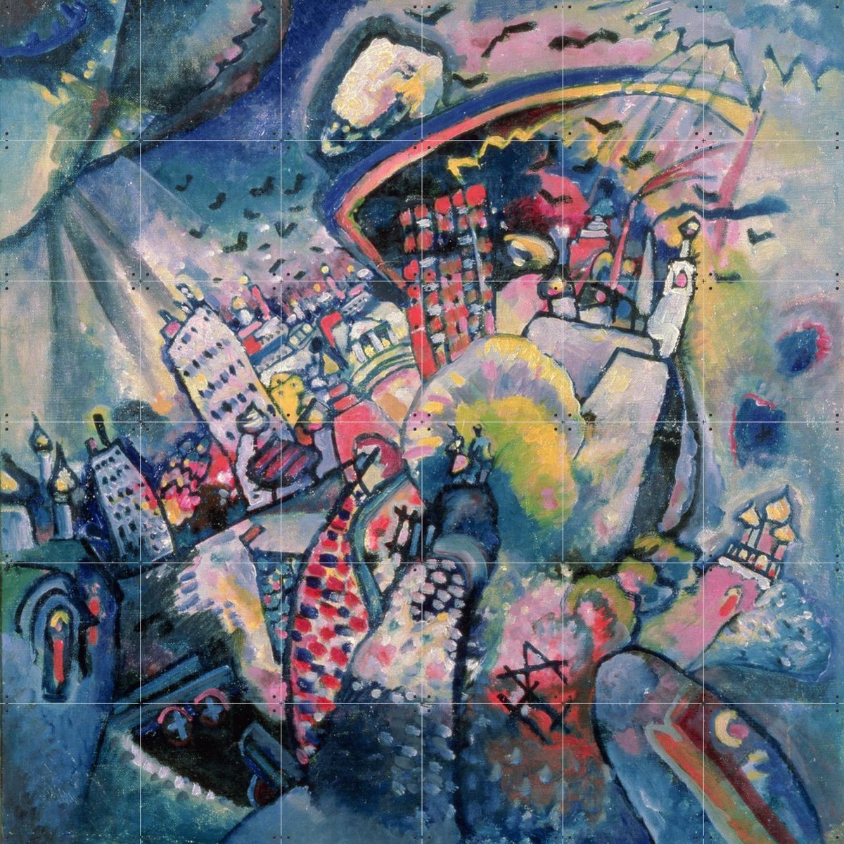 IXXI Moscow I, Kandinsky & Bridgeman Images - 120 x 120 cm - Gratis ophangtool - Grote wanddecoratie en posters - Klassiek, Kleurrijk, Olieverf