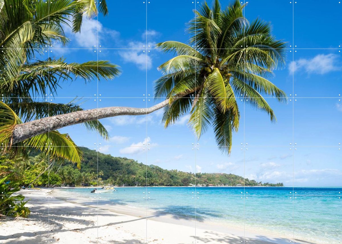 IXXI Matira Beach - French Polynesia, Jan Becke - 140 x 100 cm - Gratis ophangtool - Grote wanddecoratie en posters - Kleurrijk, Fotografie