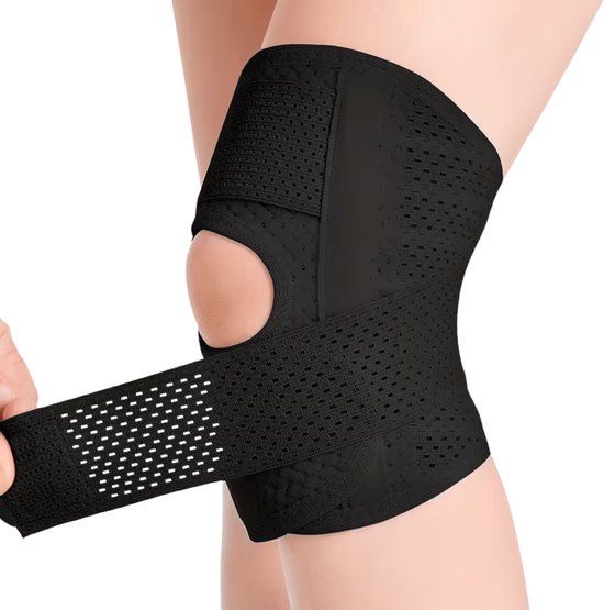 Kniebrace Verstelbaar - Maat L - Kniebandage met Patella, Artrose en Meniscus Ondersteuning voor Heren en Vrouwen - Extra Steun en Stabiliteit bij Beweging - Ademend Textiel - Comfortabele Compressie - Geschikt voor Sport en Dagelijks Gebruik