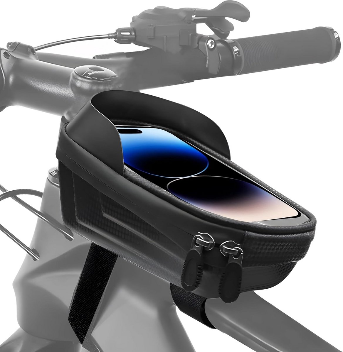 Waterdichte Fietsframetas met Doorzichtig Touchscreen Vak voor Telefoon tot 6 Inch