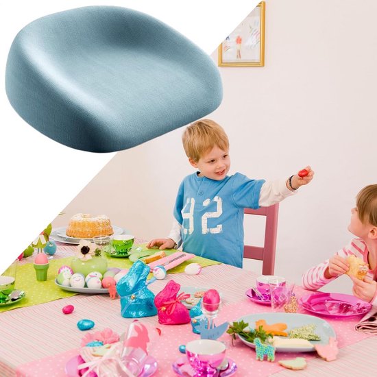 Stoelverhoger voor Eetkamerstoel - Met riempjes en antislip onderkant - Peuterstoelverhoger - Antislip - Kinderzitjekussen - Zitverhoger Peuter Eettafel - Zitverhoger - Booster Seat - Stoelverhoger eettafel - Afneembare - Zitkussen Tafel - Blauw van YGJT — afbeelding 5