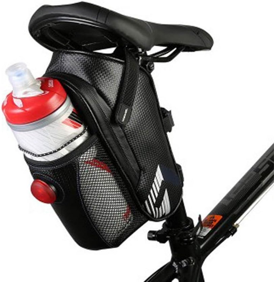 Waterdichte Fiets Zadeltas met Fleshouder en Inclusief LED Achterlicht
