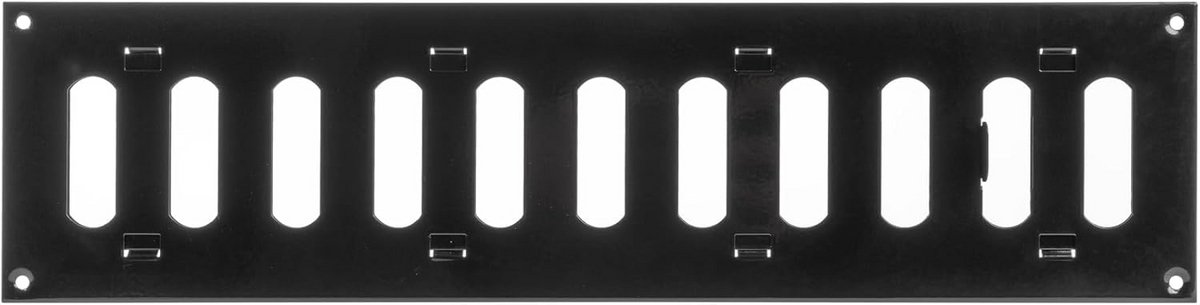 Verstelbaar Ventilatierooster Zwart Metaal voor Binnen en Buiten - 400x100mm