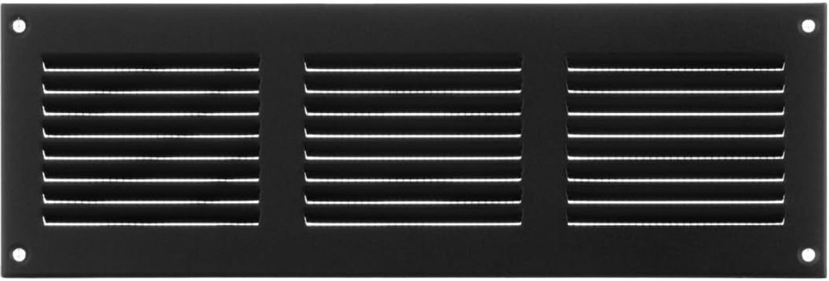Metalen Ventilatierooster 300x100mm met Ingebouwd Insectenhor - Antraciet Ventilatieafdekking