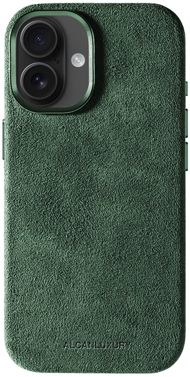 Alcanluxury Alcantara telefoonhoesje geschikt voor Apple iPhone 17 - Midnight Green