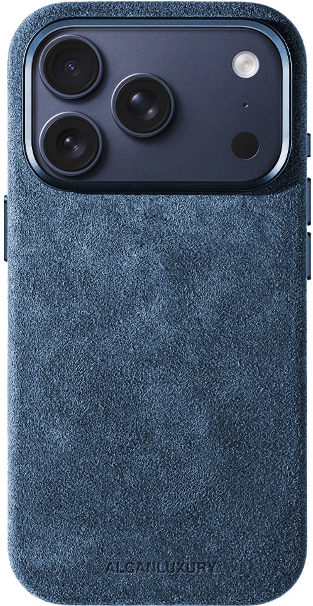 Alcanluxury Alcantara telefoonhoesje geschikt voor Apple iPhone 17 Pro Max - Ocean Blue