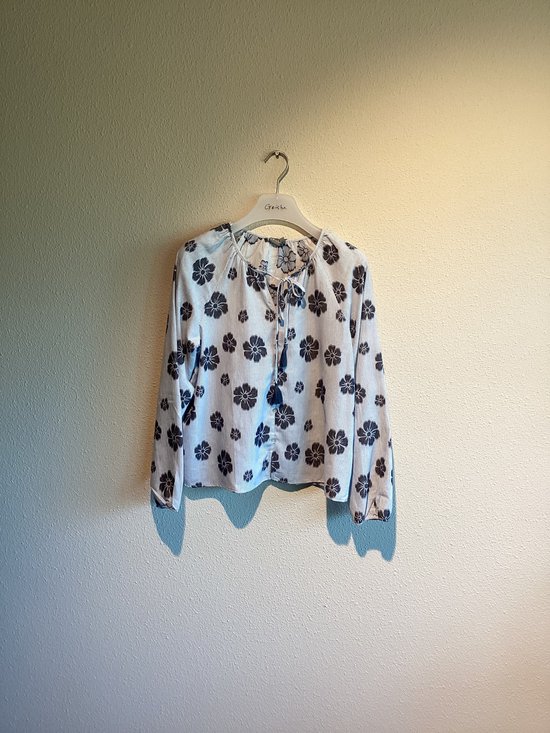 Geisha Blouse Blouse Met Streepdessin Et Bloemen 63213 20 Light Blue/navy Dames Taille - M