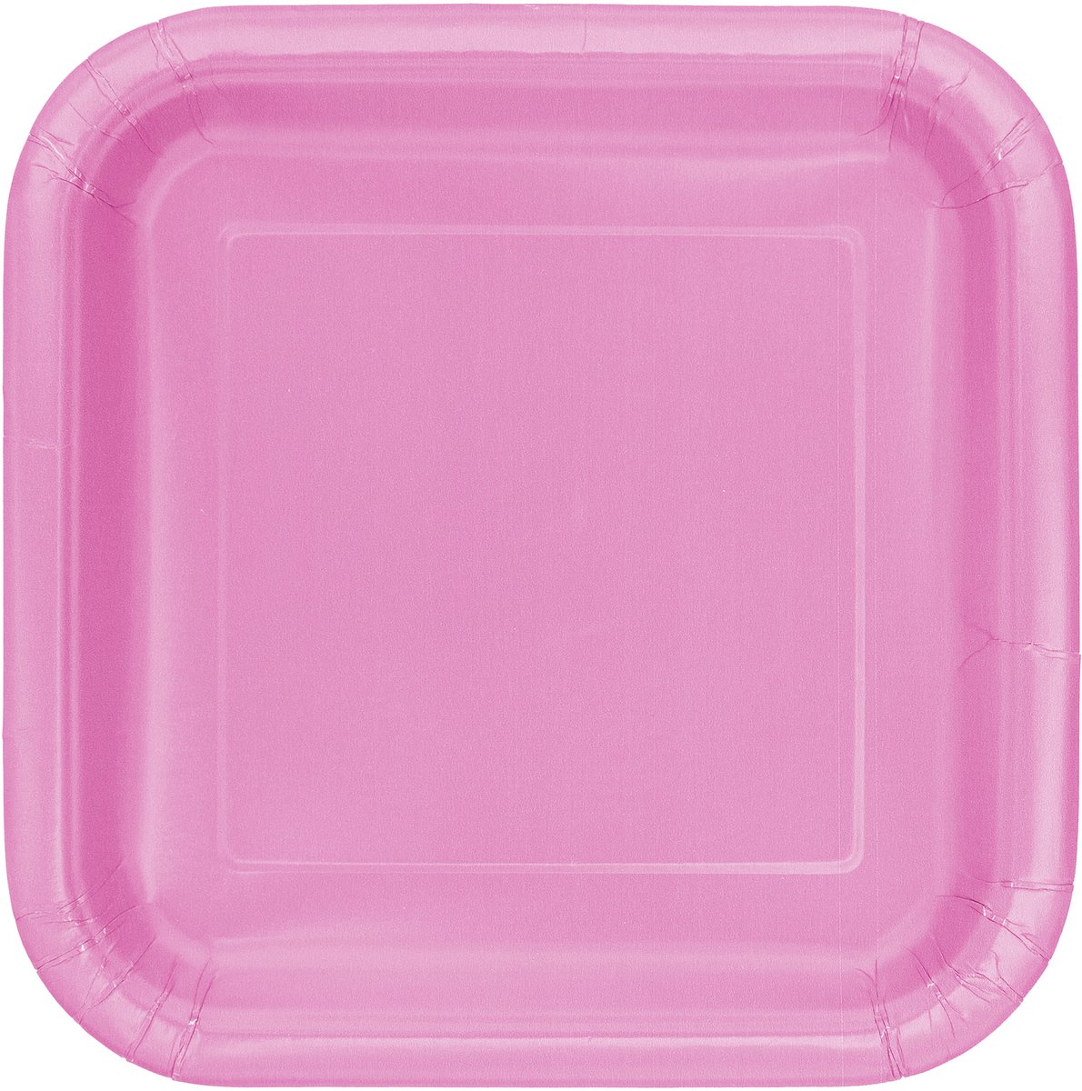 UNIQUE - 14 grote vierkante kartonnen borden roze 23 cm