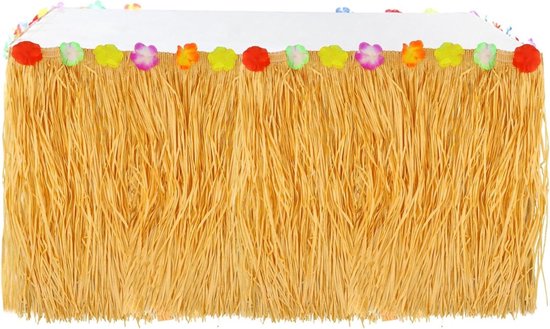 Hawaiiaanse Tafelrok – 276x75 Cm – Met Kleurrijke Bloemen – Klittenband – Voor Luau, Strandfeest, BBQ En Verjaardag