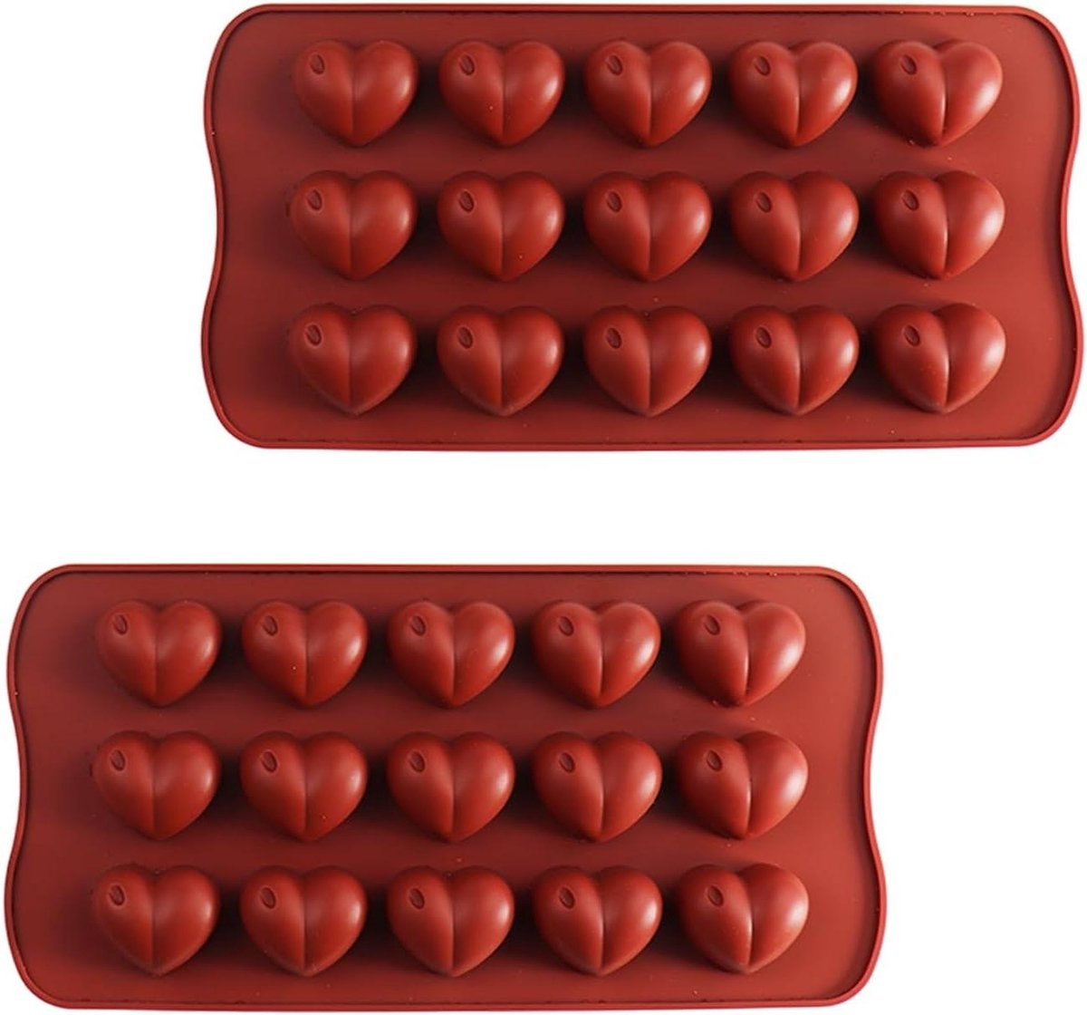 Siliconen Cakevormen voor Liefdeshart, 2 Stuks - Hartvorm & 3D Diamantvormig