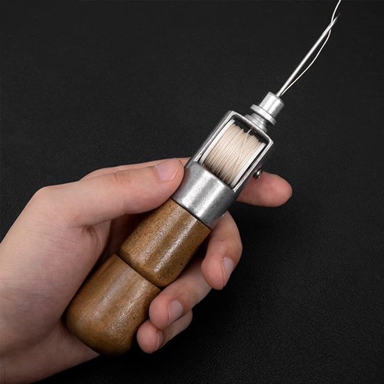Automatische Lock Naai-priemkit - Speedy Stitcher lederen reparatiegereedschap met 2 naalden voor schoenen - tassen - riemen van Merkloos	 — afbeelding 4