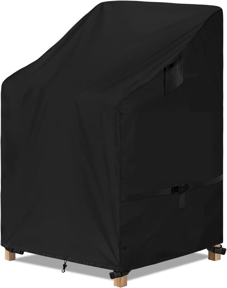 Famanu Hoes voor Tuinstoelen - Beschermhoes voor Stapelstoelen - Afdekking voor Tuinstoelen - Zware Belasting Oxford - Weefsel - Beschermhoes voor Tuinstoel (Zwart - 70*70*85/)
