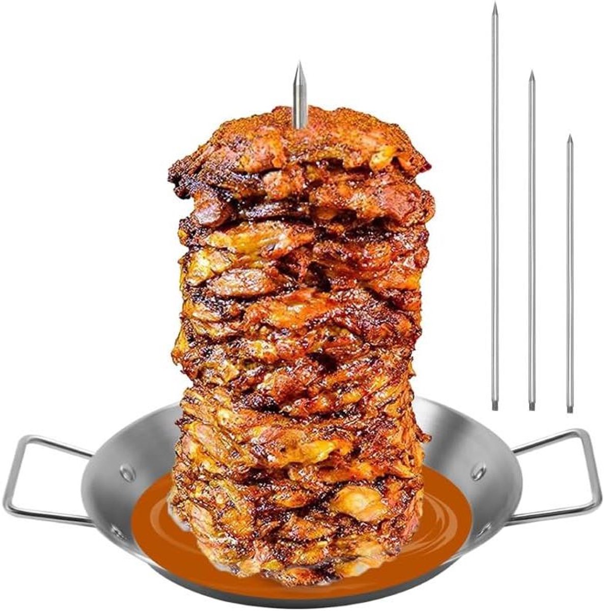 Roestvrijstalen Verticale Spies Stand - 3 Verwijderbare Spikes - Roker Kamado Grilloven