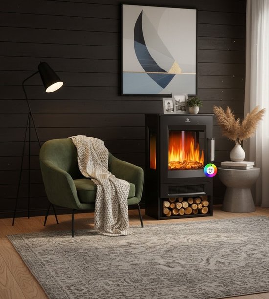 Luxury Elektrische Open Haard 3D Vlammen Effect met Verwarming, Timer ...