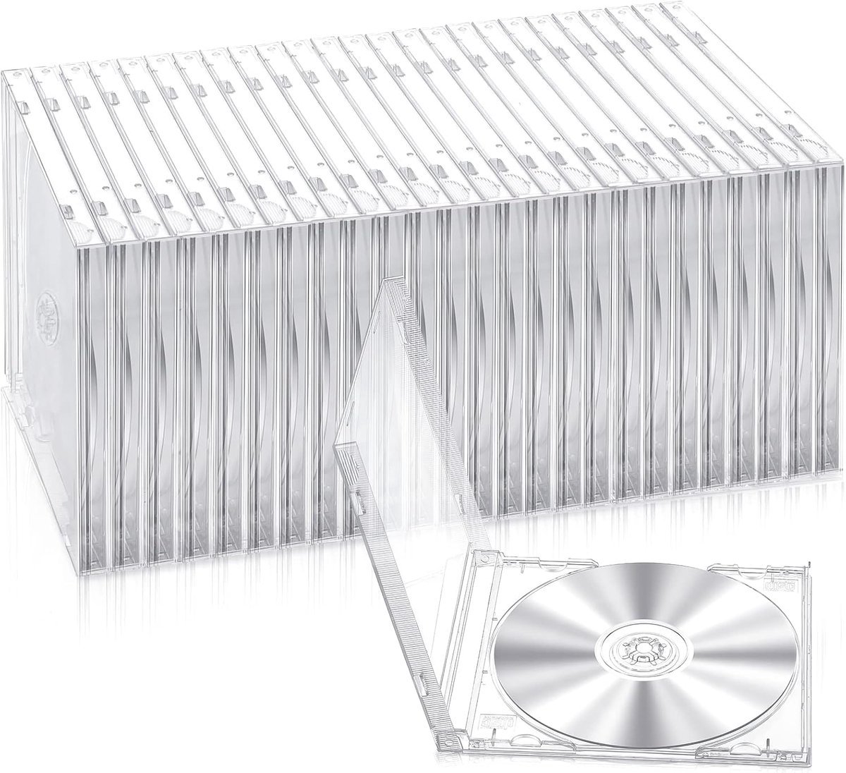 25 stuks CD Jewel Cases Standaard Enkele Transparante CD - Transparant