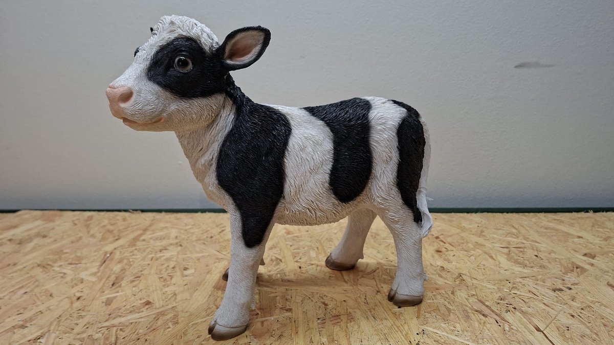 Kalf staand beeld - Koe - Dieren - Boerderij - Decoratie - Woonaccessoires - 28cm Hoog