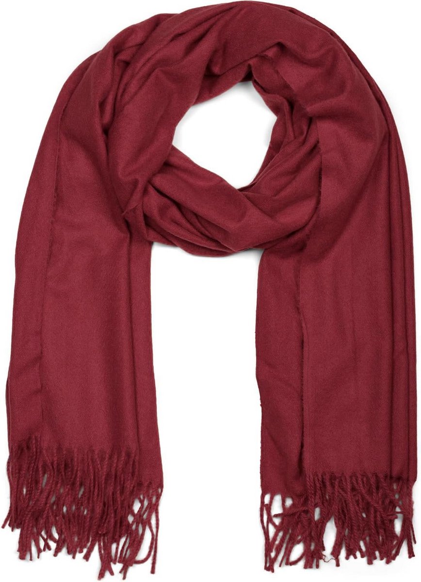 Zachte uni viscose sjaal met franjes voor heren en dames