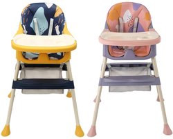 Premium - Kinderstoel - Opvouwbare kinderstoel - Draagbaar - Babyzitje - Voetsteun - Dienblad - Afneembaar - 4-in-1 - Geschikt voor baby's - Kinderstoel - Draagbare - Voetsteun - Opvouwbaar - Duurzaam mat PVC - Meerdere kleuropties