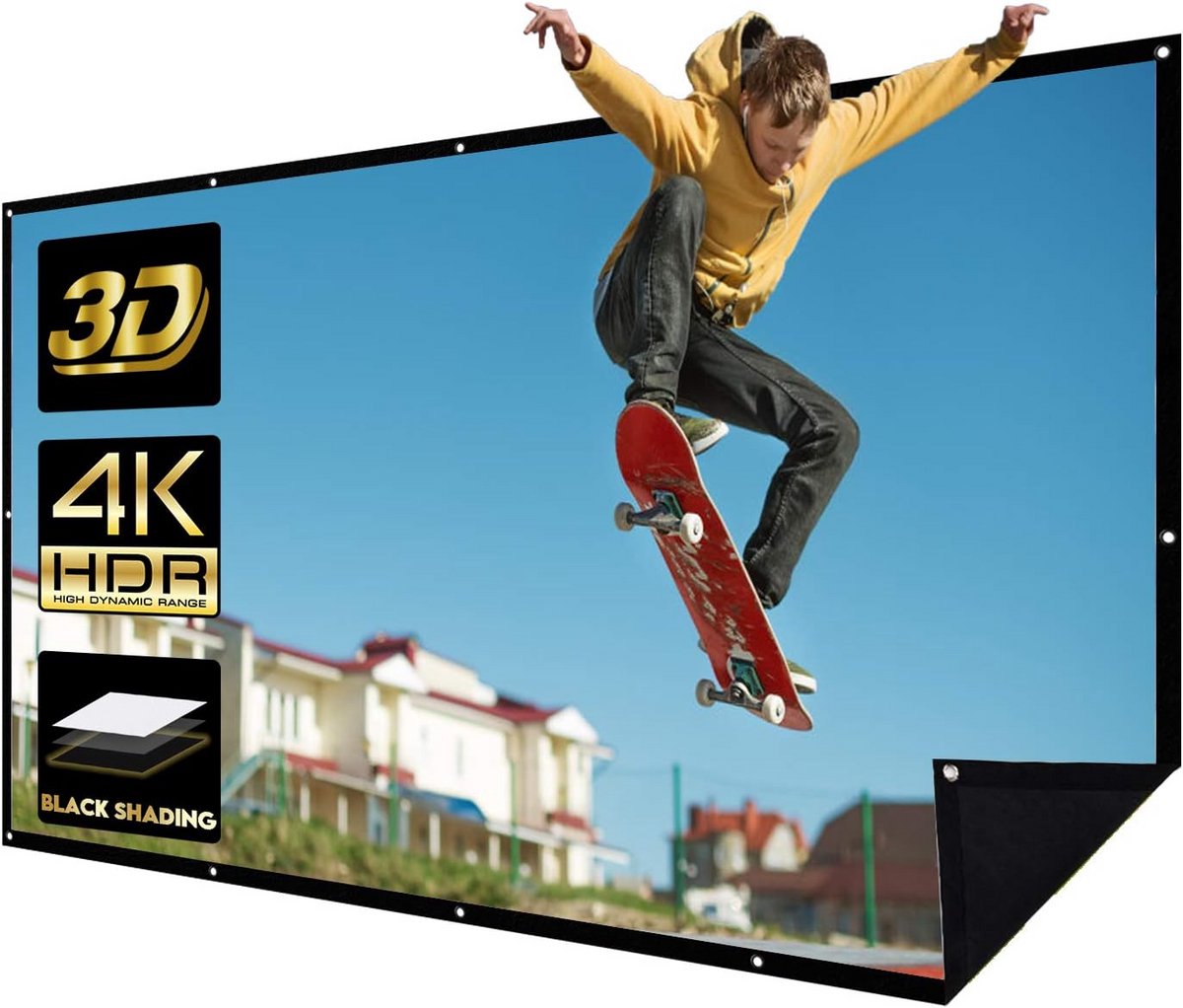 Projectorscherm 180 inch 16:9 met Zwarte Achterkant voor Thuisbioscoop