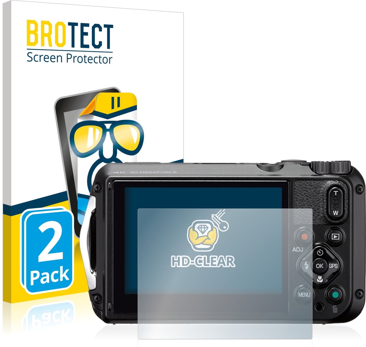 BROTECT - Screenprotector voor Ricoh WG-6 - Folie Beschermfolie transparant 2 Stuks