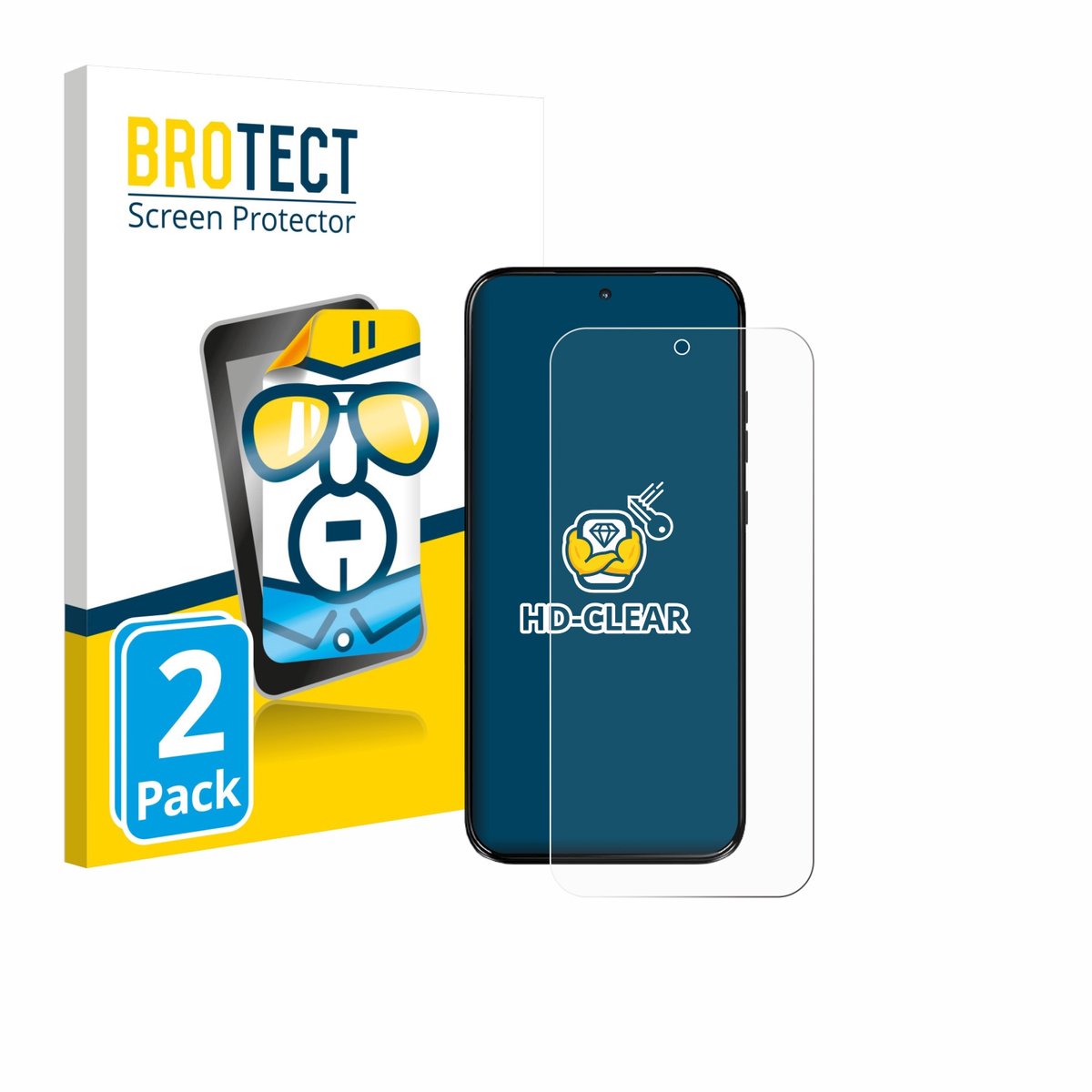 BROTECT - Screenprotector voor Motorola Moto G67 - Folie Beschermfolie transparant 2 Stuks