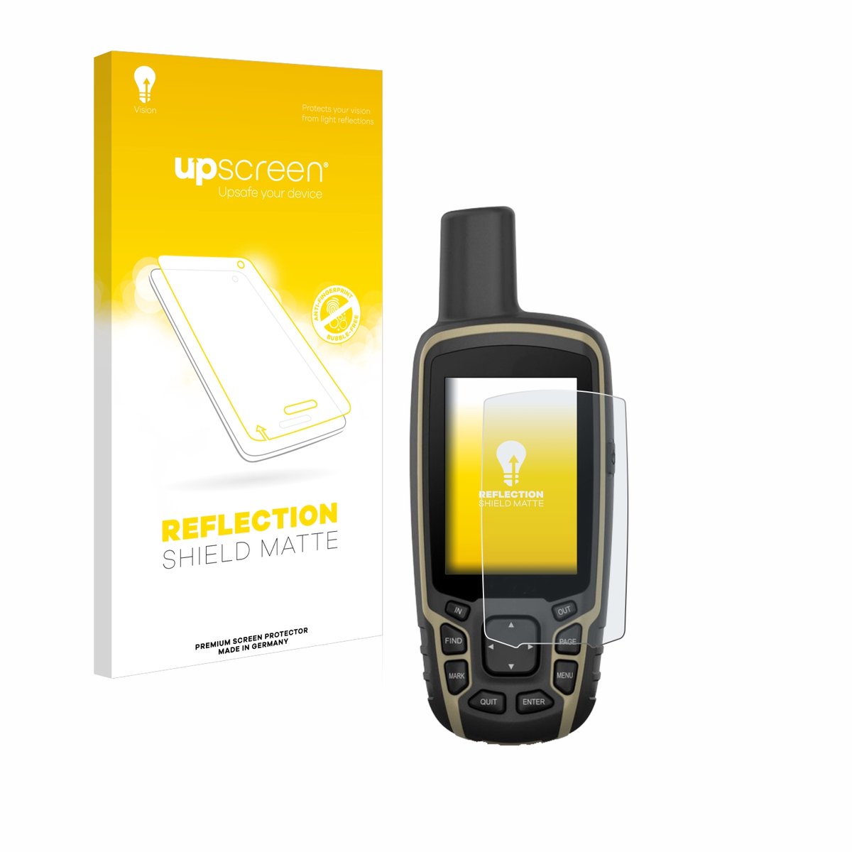 upscreen - Screenprotector voor Garmin GPSMAP 65s - Folie Beschermfolie anti glare matte