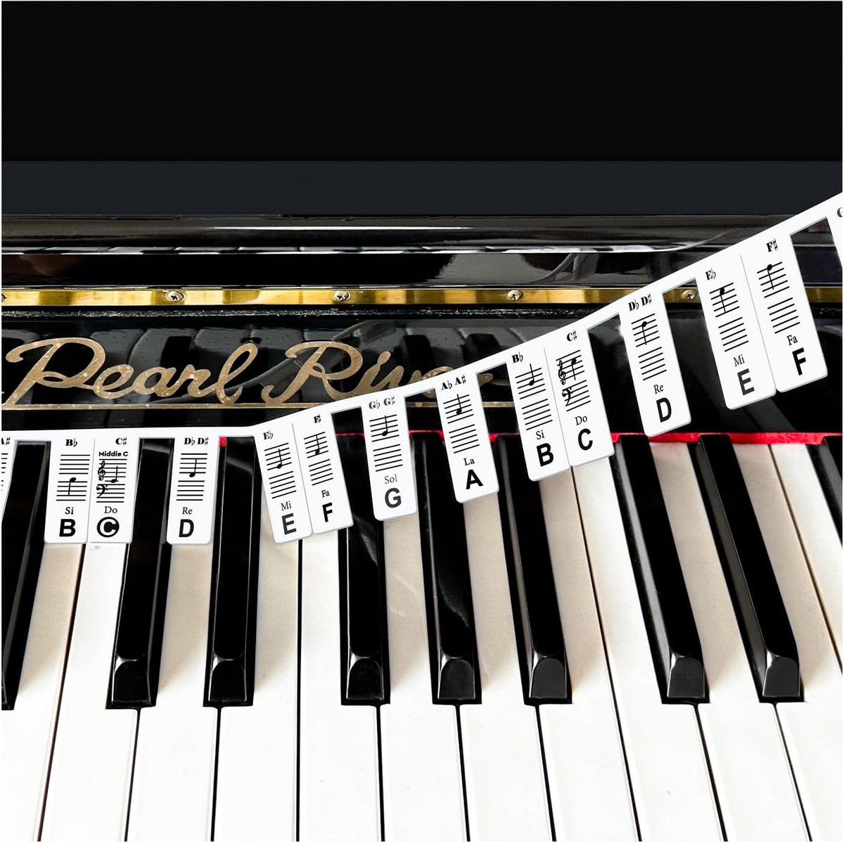 Afneembare Cijferstickers voor 88 Toetsen Piano Keyboard voor Beginners