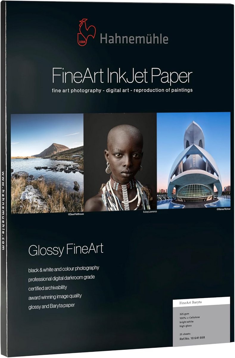 Fotopapier Baryta 325 g/m² A4 Lichtwit 25 Vellen FineArt Printpapier