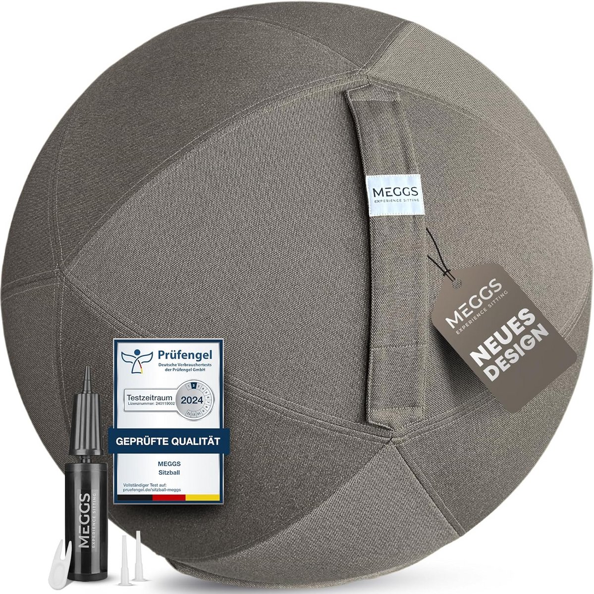 Ergonomische Zitbal met Stoffen Hoes voor Kantoor en Thuis - 65 cm Fitness Bal