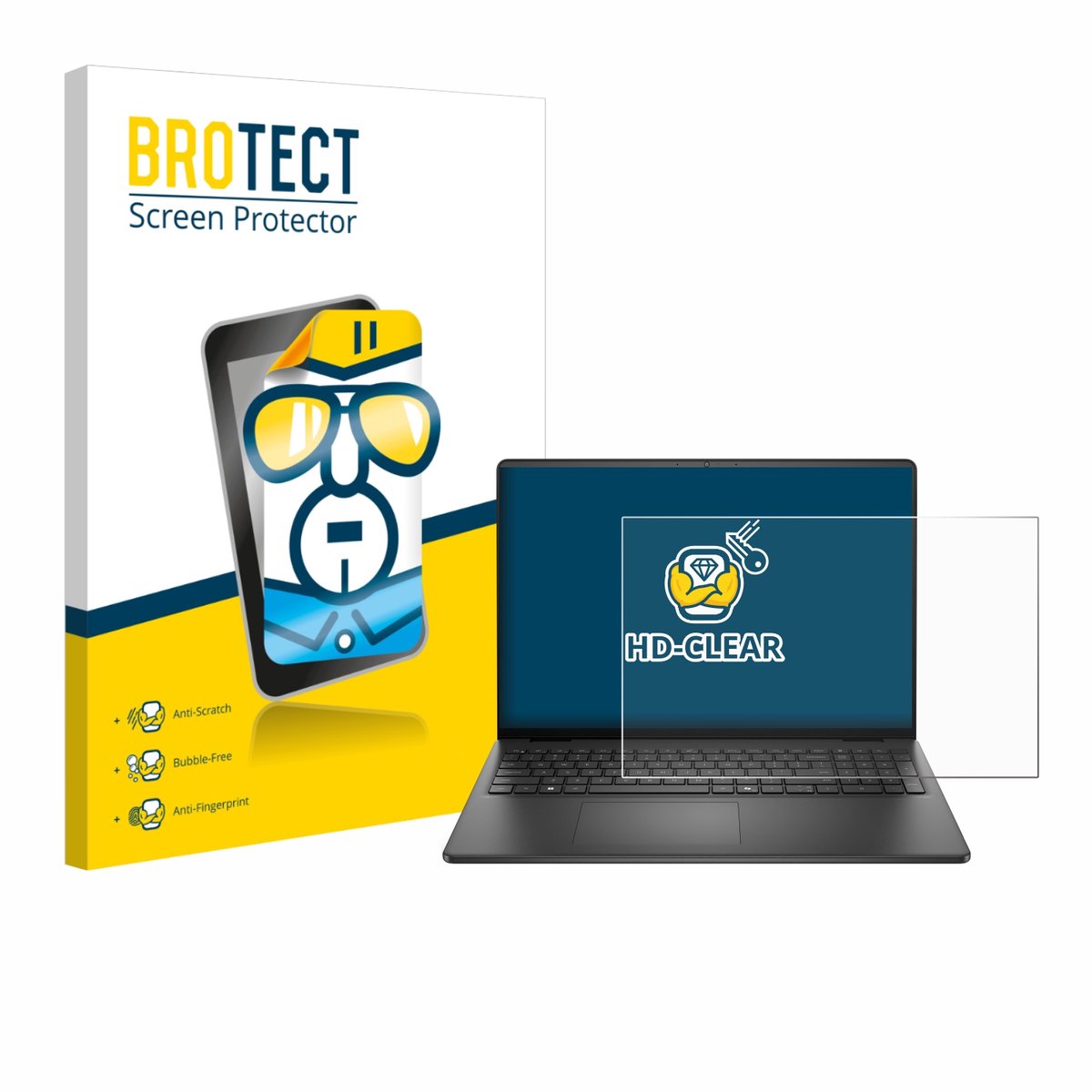 BROTECT - Screenprotector voor Dell 16 Laptop - Folie Beschermfolie transparant