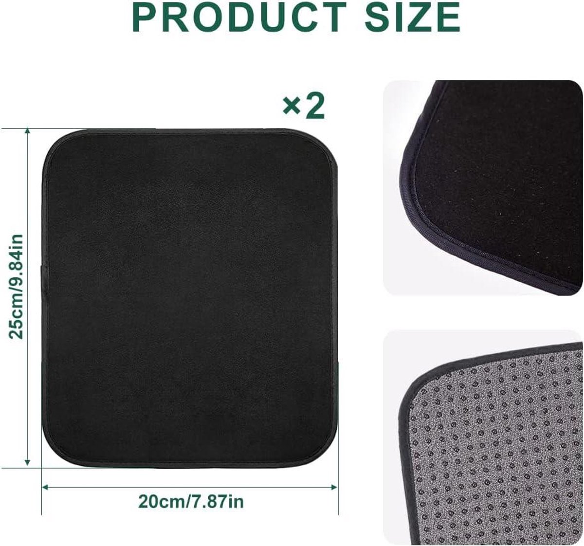 Bowlingbalhanddoek van microvezel met Easy-Grip Dots - Set van 3 - Grijs - 20 x 25 cm