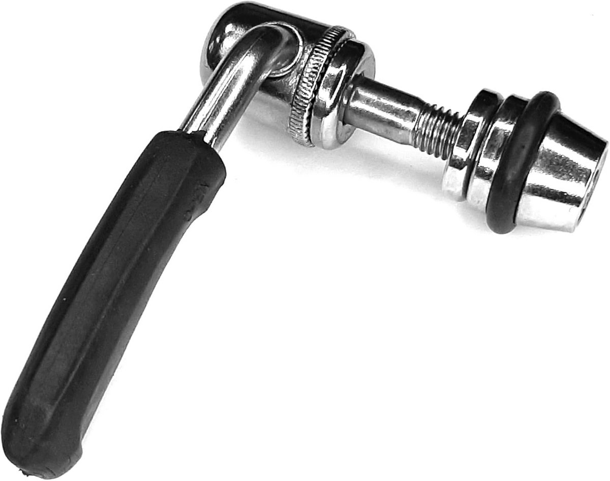 Fietszadelklem met snelspanner - Zwart/Chroom M6 x 55 mm