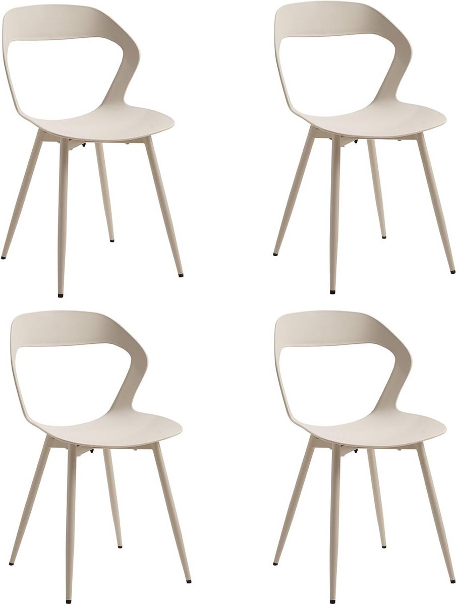 Set van 4 Moderne Eetkamerstoelen met Metalen Poten - Comfortabel en Stijlvol