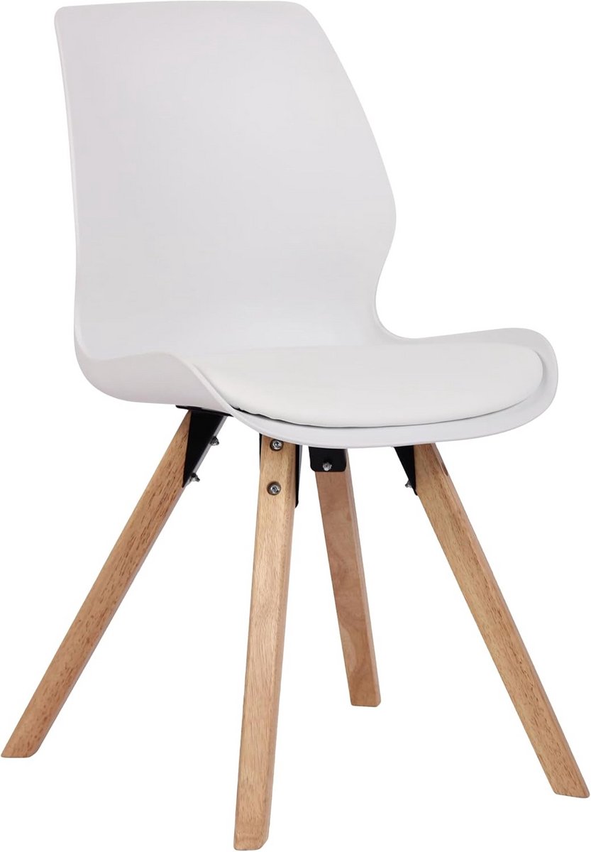 Eetkamerstoel met Houten Frame en Kunststof Zitting | Comfortabele Kuipstoel