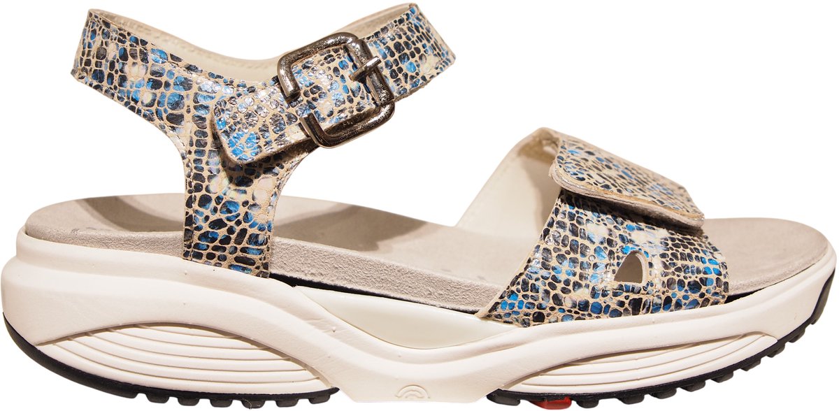 Xsensible blauwe leren dames sandalen Skala Combi