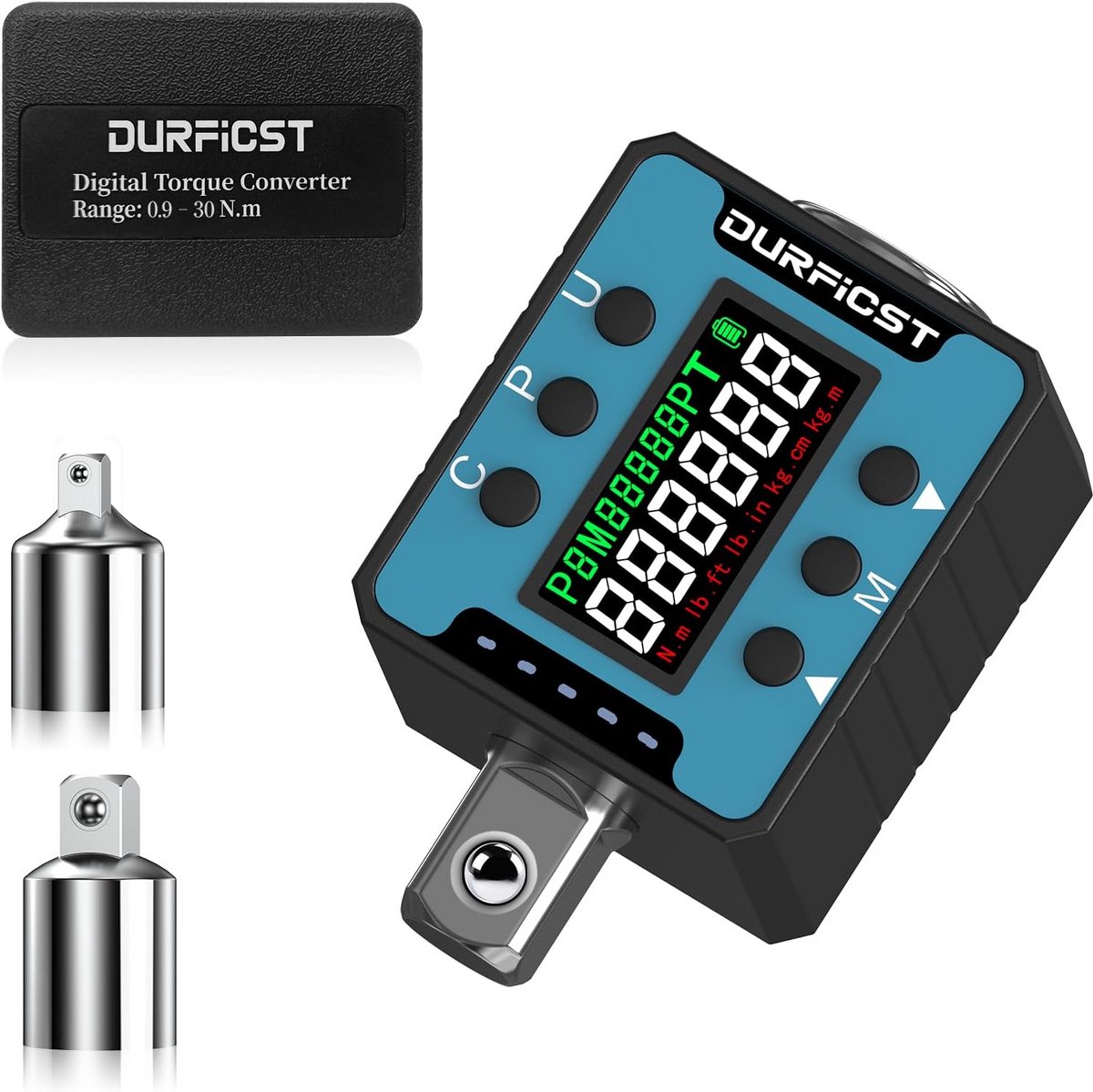 Digitale momentsleutel 1/2 inch 0,9-30 Nm met geluids- en lichtalarm voor auto, fiets en motor