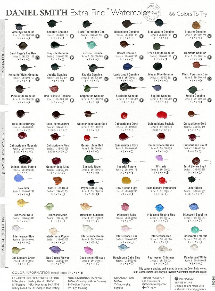 66-Punts Testkaartje voor Extra Fijne Aquarelverf