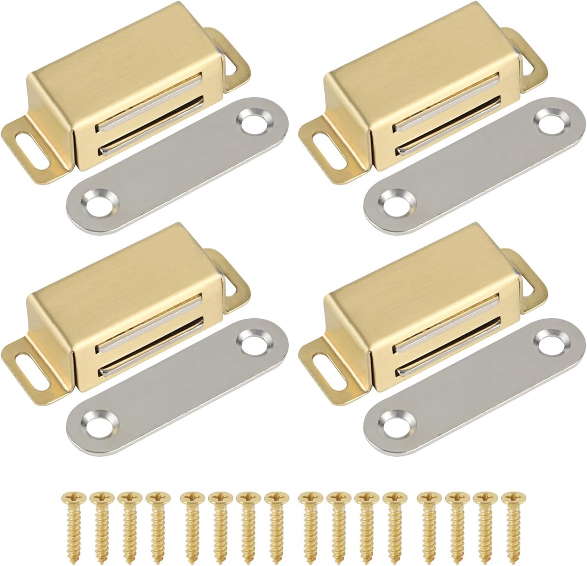 Deurmagneet - Magneetsluiting voor Kast en Deur - Magneetsnapper - Deursluiter - Deurvanger - 4 Stuks - Goud - van Imperatoris