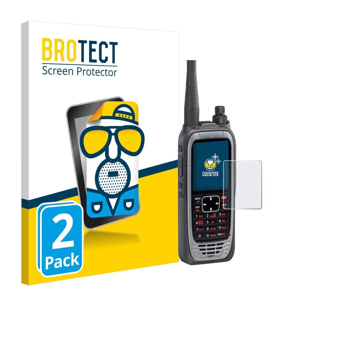 BROTECT - Screenprotector voor Icom IC-A25NE /IC-A25CE - Folie Beschermfolie matte 2 Stuks