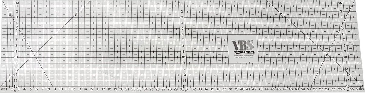 Grote Patchwork Liniaal 60x16 cm met Centimeterraster - Rechte Snijlat voor Handwerk