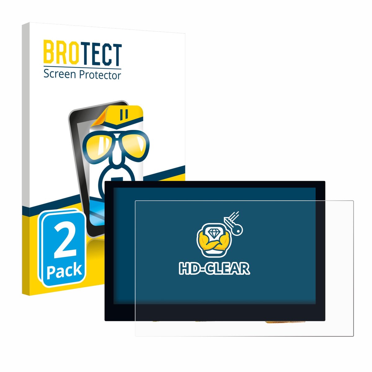 BROTECT - Screenprotector voor Waveshare 4.3" - Folie Beschermfolie transparant 2 Stuks