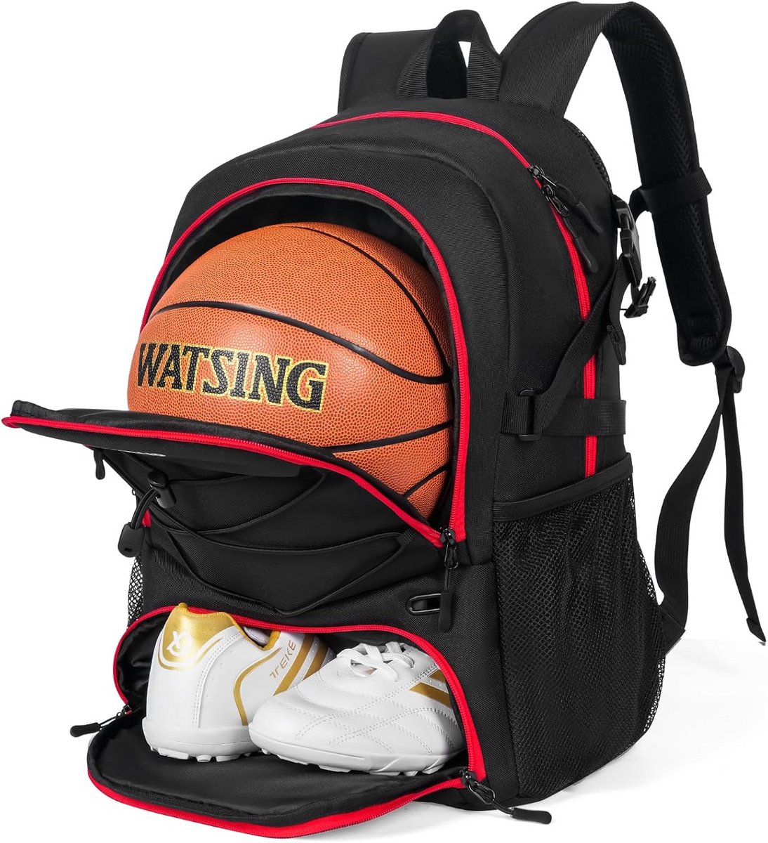 Sporttas met schoenen- en balvak - Ideaal voor Basketbal, Voetbal, en Gym
