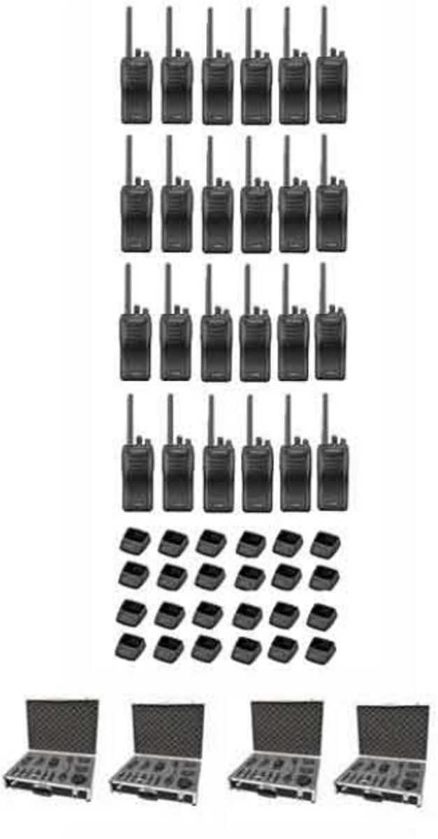 Set van 24 stuks Kenwood TK-3501 PMR446 met tafelladers en koffer