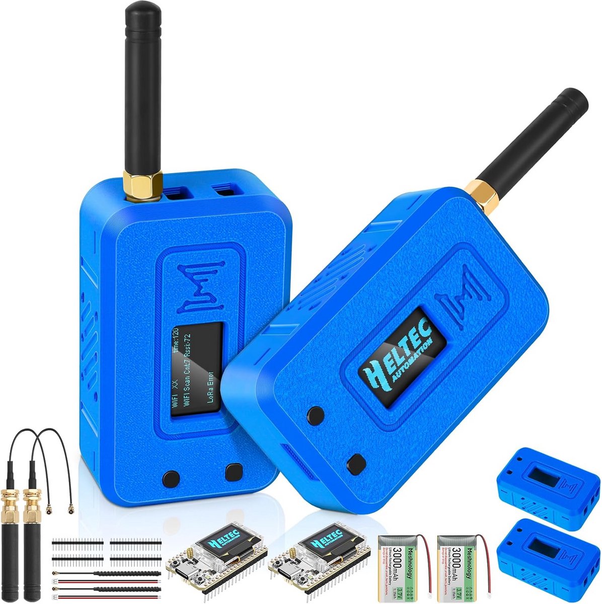 Ontwikkelbord met WiFi, Bluetooth en LoRa SX1262 met OLED-display en 3000mAh Batterijpack