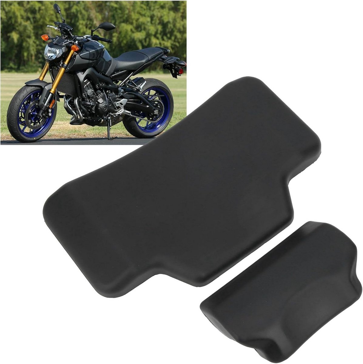 Universele Motorfiets Rugleuning Zwart Kunststof Comfortabel Achterkussen