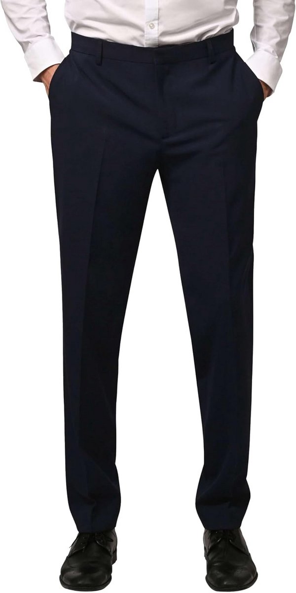 Herenpak 2-delig met 2-knoppen colbert en broek - verkrijgbaar in verschillende maten - regular fit - licht getailleerd - met kledingzak
