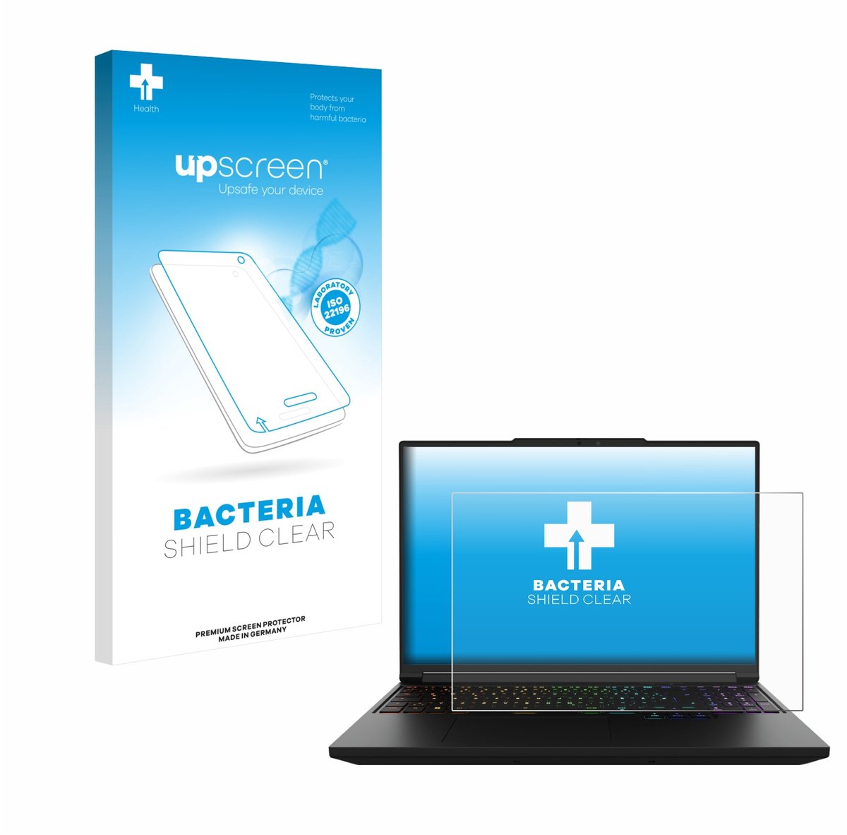 upscreen - Screenprotector voor XMG Pro 16 - Folie Beschermfolie transparant antibacterieel