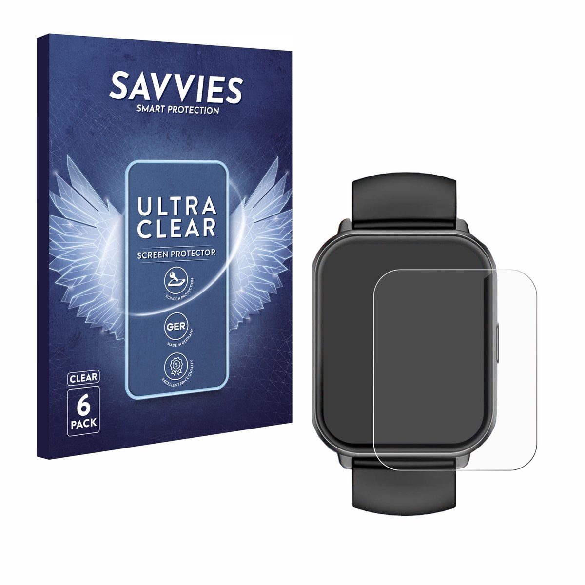 Savvies - Screenprotector voor Huakua 1,65" - Folie Beschermfolie transparant 6 Stuks