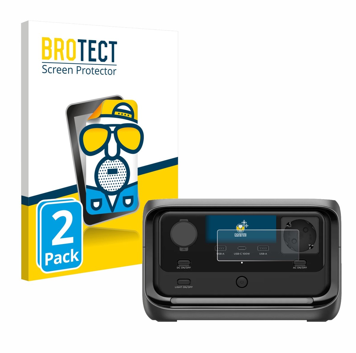 BROTECT - Screenprotector voor EcoFlow River 3 Plus - Folie Beschermfolie matte 2 Stuks