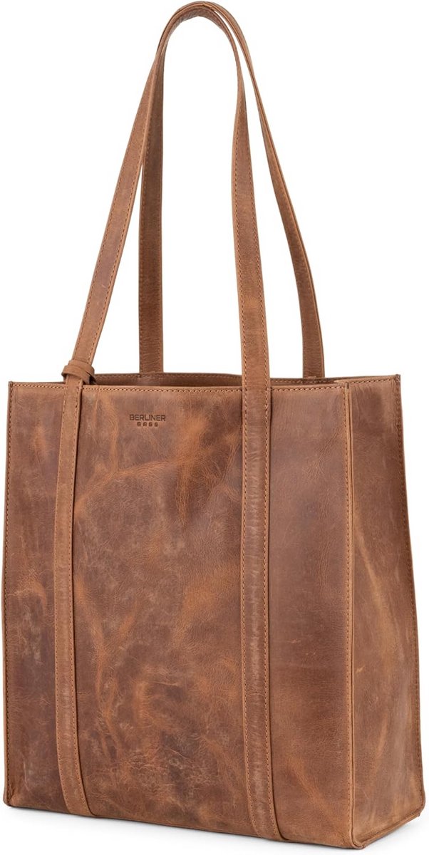 Grote Leren Schoudertas Shopper Tote Handtas Dames Vintage Stijl